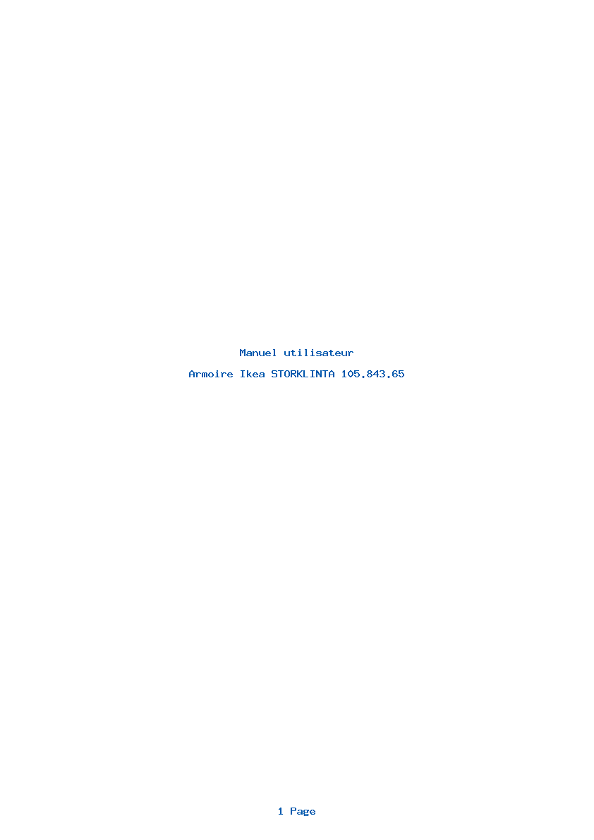 Page 1 de la notice Manuel utilisateur Ikea STORKLINTA 105.843.65