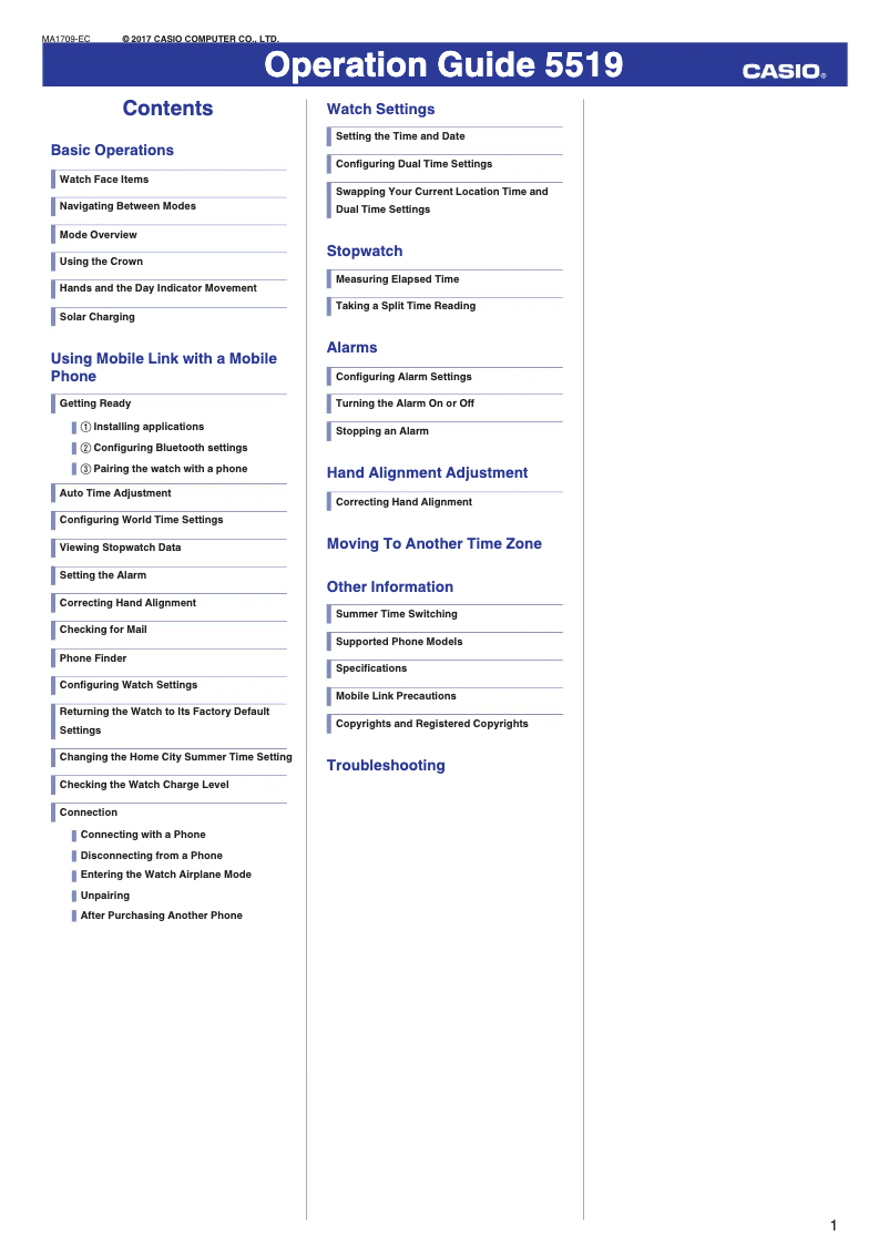 Page 1 de la notice Manuel utilisateur Casio Edifice EQB-501D-1AMER