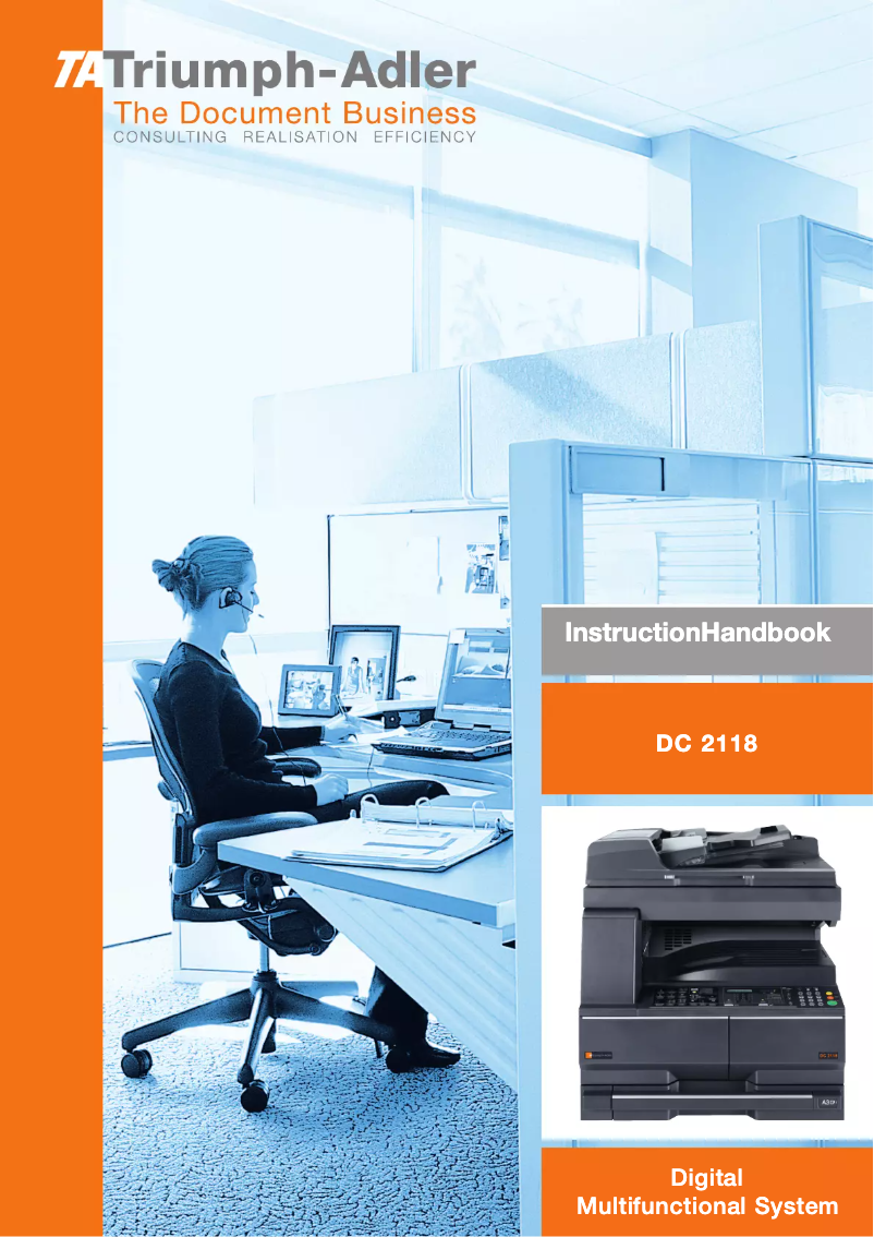 Page 1 de la notice Manuel utilisateur Triumph-Adler DC 2118