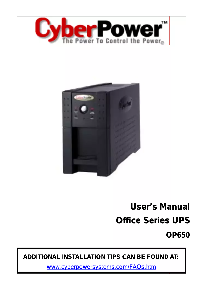 Page 1 de la notice Manuel utilisateur CyberPower OP650