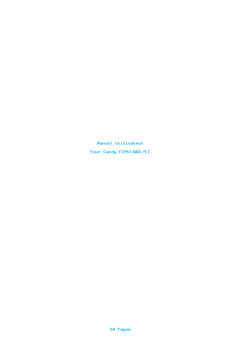 Page 1 de la notice Manuel utilisateur Candy FCP612WXL/E1