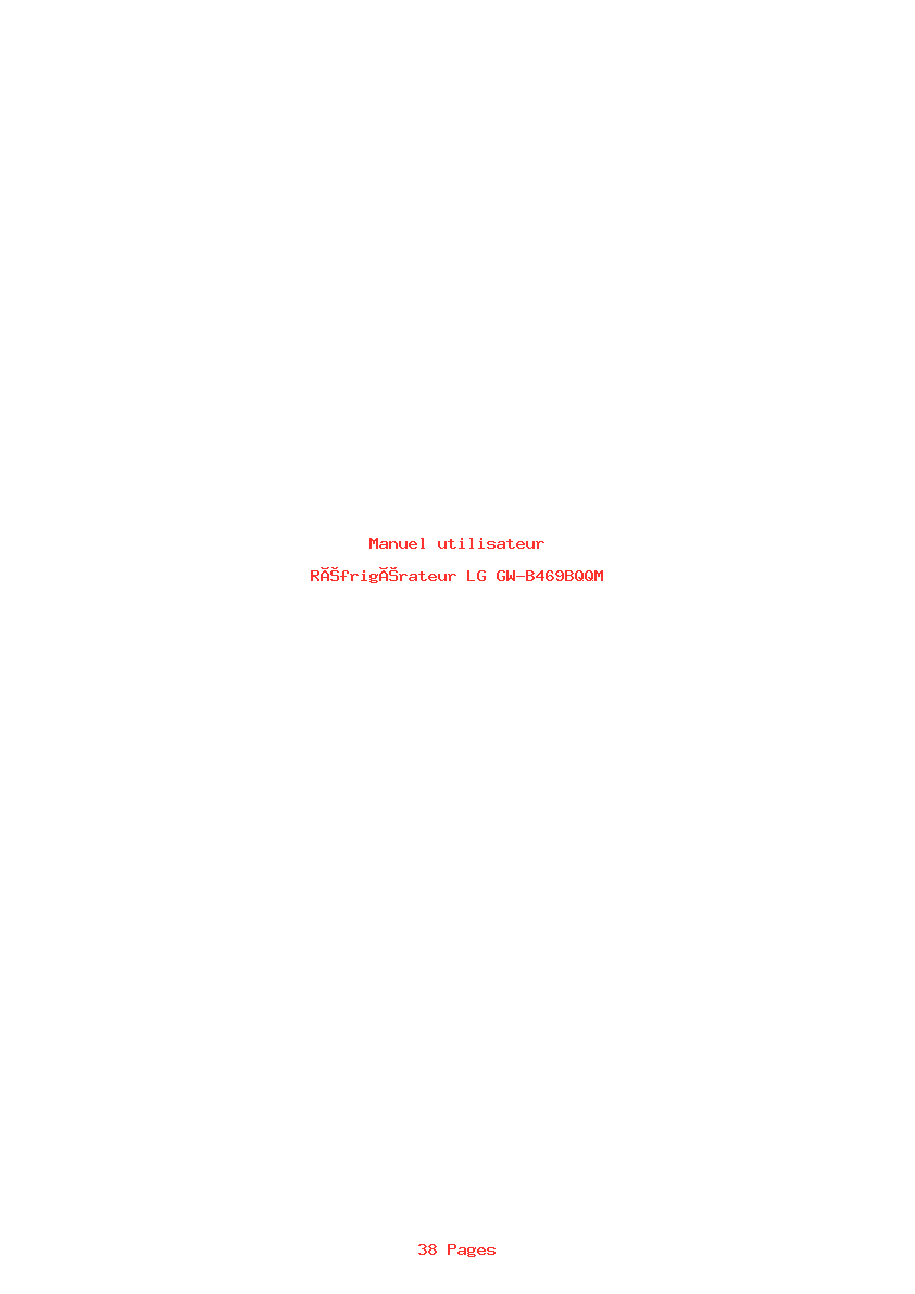 Page 1 de la notice Manuel utilisateur LG GW-B469BQQM