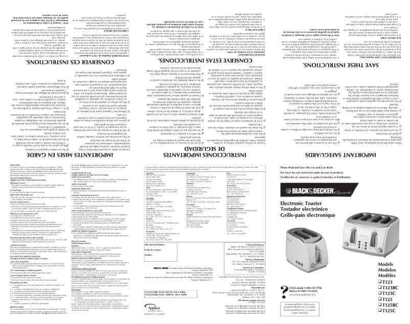 Page n°1 - Manuel utilisateur Black & Decker T123C