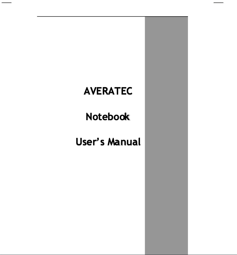 Page 1 de la notice Manuel utilisateur Averatec 3150HD
