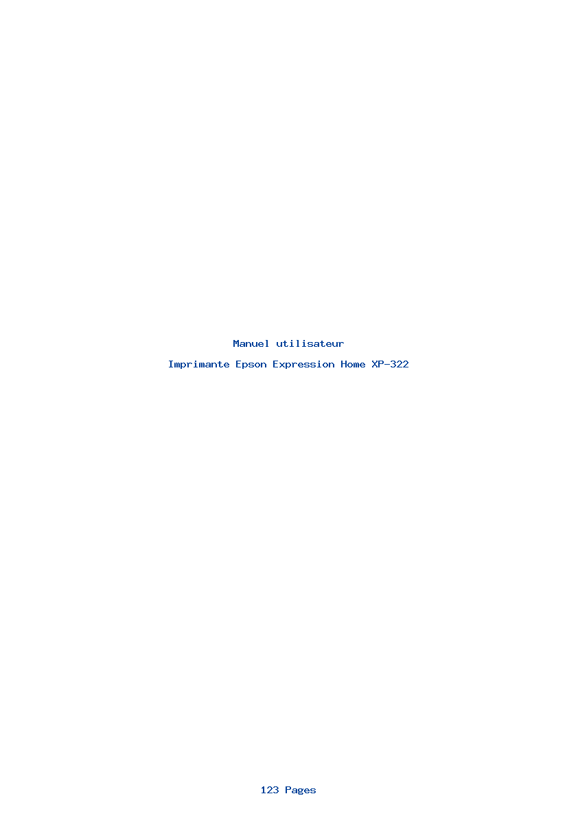 Page 1 de la notice Manuel utilisateur Epson Expression Home XP-322