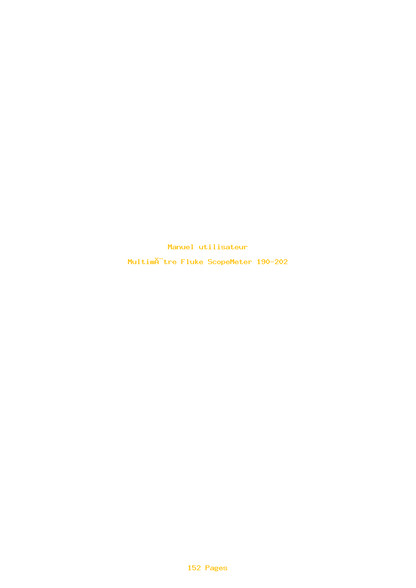 Page 1 de la notice Manuel utilisateur Fluke ScopeMeter 190-202