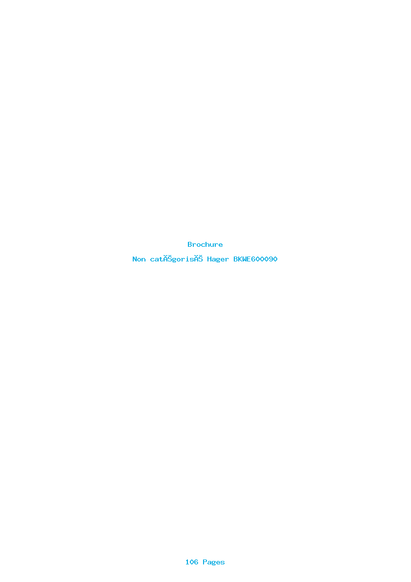Page 1 de la notice Brochure Hager BKWE600090