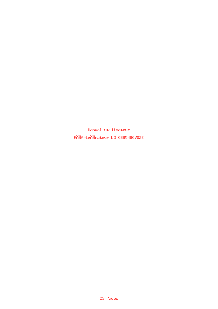 Page 1 de la notice Manuel utilisateur LG GBB548GVQZE