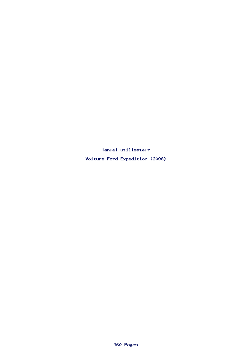 Page 1 de la notice Manuel utilisateur Ford Expedition (2006)