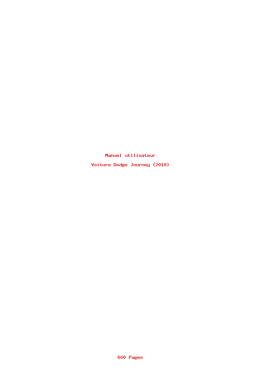 Page 1 de la notice Manuel utilisateur Dodge Journey (2018)