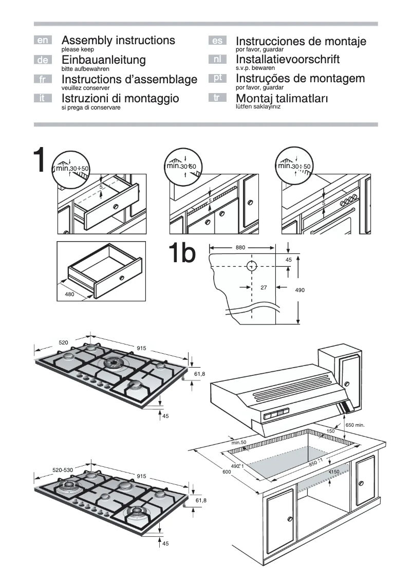 Page 1 de la notice Guide d'installation Siemens EC945RB90N