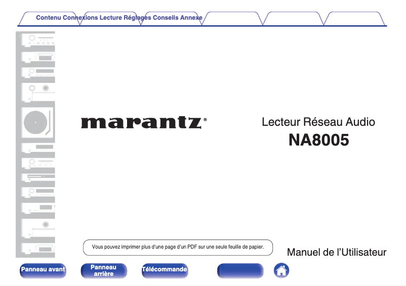 Page 1 de la notice Manuel utilisateur Marantz NA8005