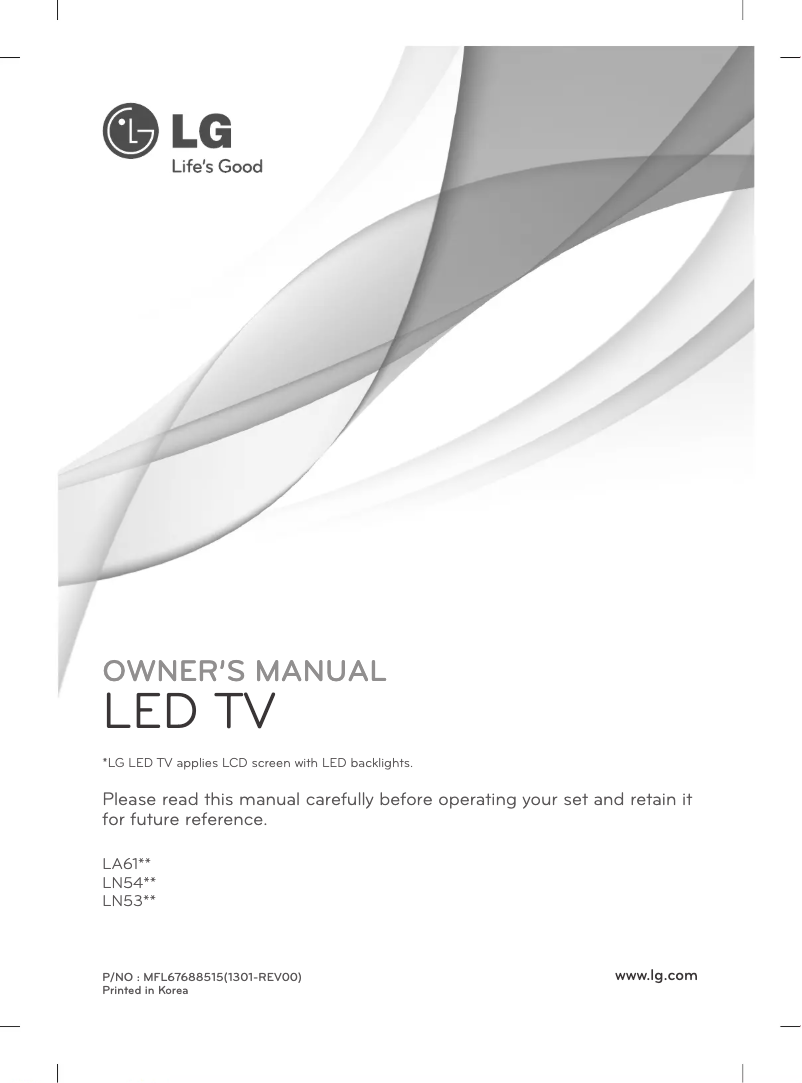 Page 1 de la notice Manuel utilisateur LG 32LN5400