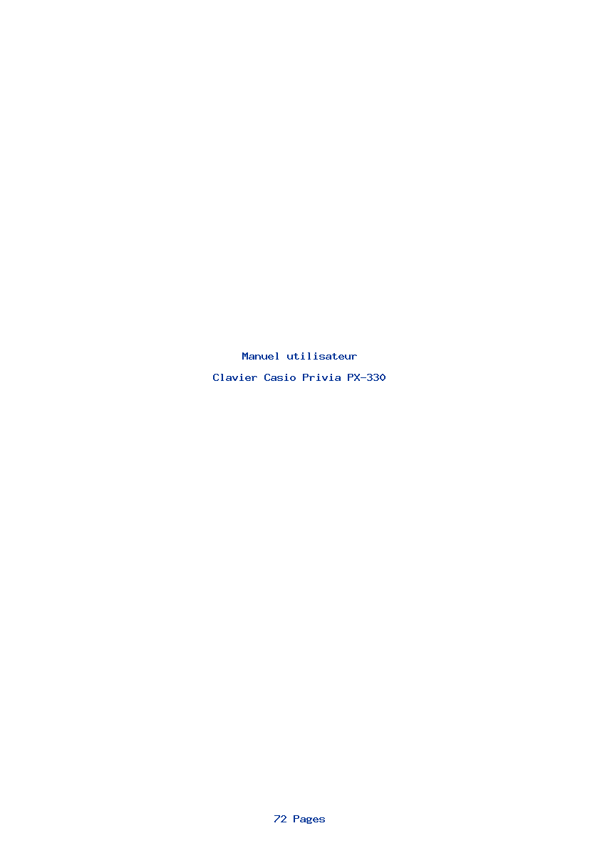 Page 1 de la notice Manuel utilisateur Casio Privia PX-330