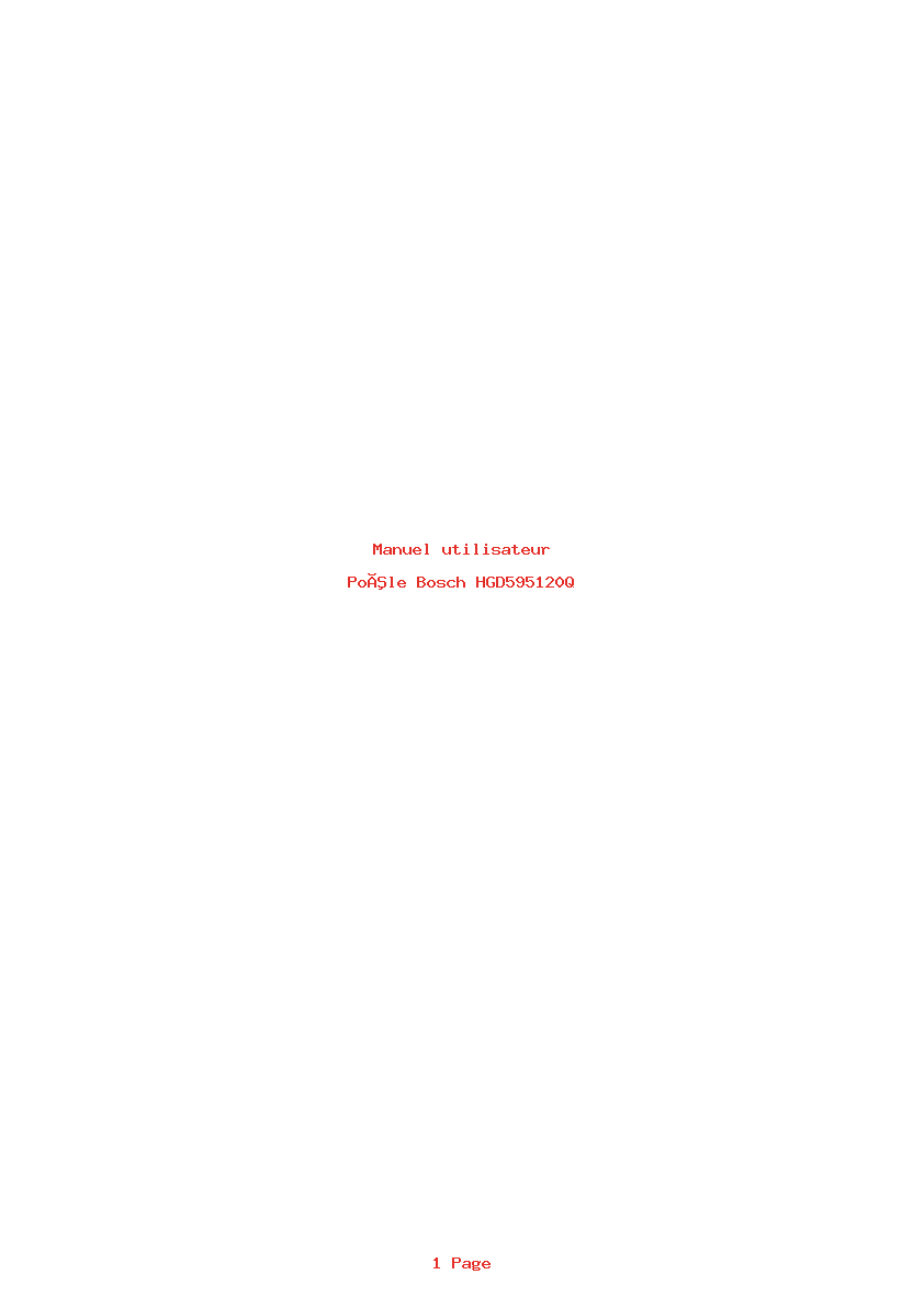 Page 1 de la notice Manuel utilisateur Bosch HGD595120Q