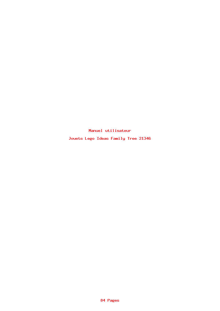 Page 1 de la notice Manuel utilisateur Lego Ideas Family Tree 21346