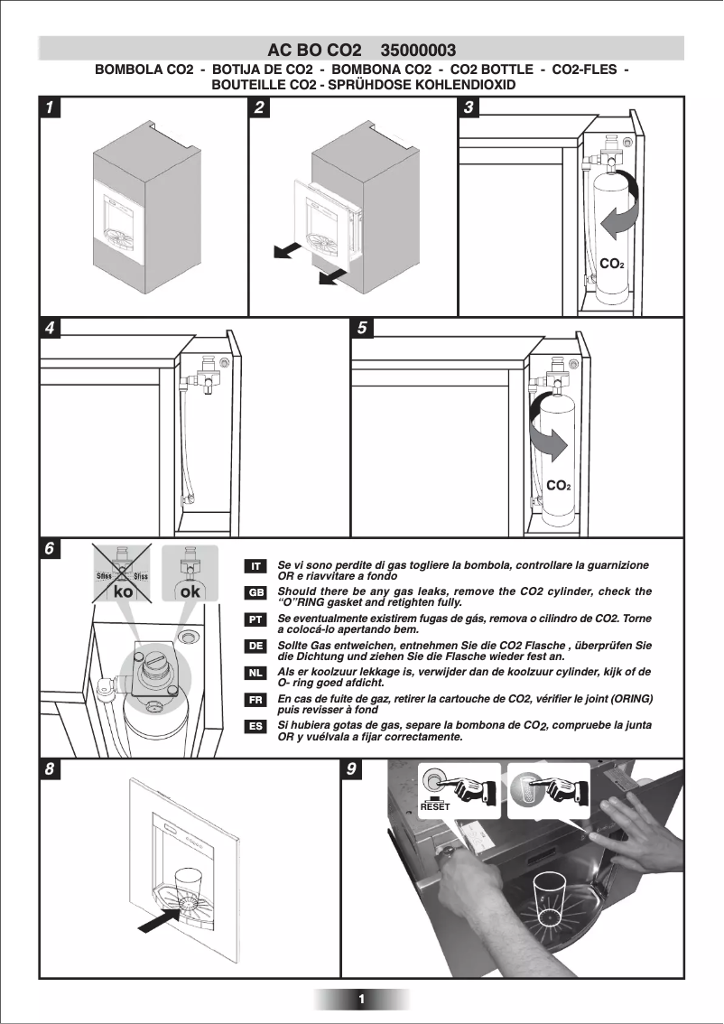 Page 1 de la notice Manuel utilisateur Candy AC BO CO2