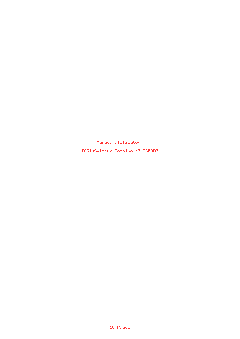 Page 1 de la notice Manuel utilisateur Toshiba 43L3653DB