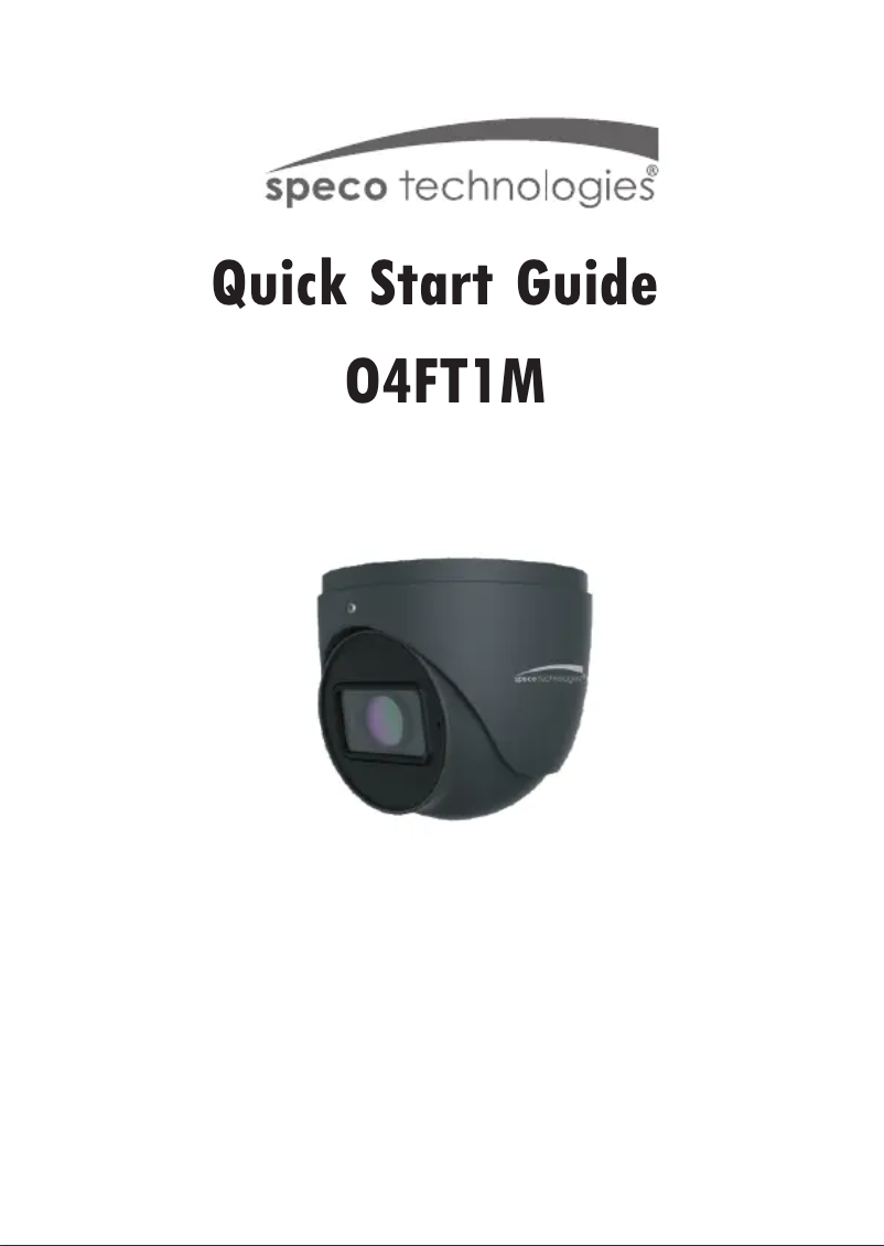 Page 1 de la notice Guide de démarrage rapide Speco Technologies O4FT2M