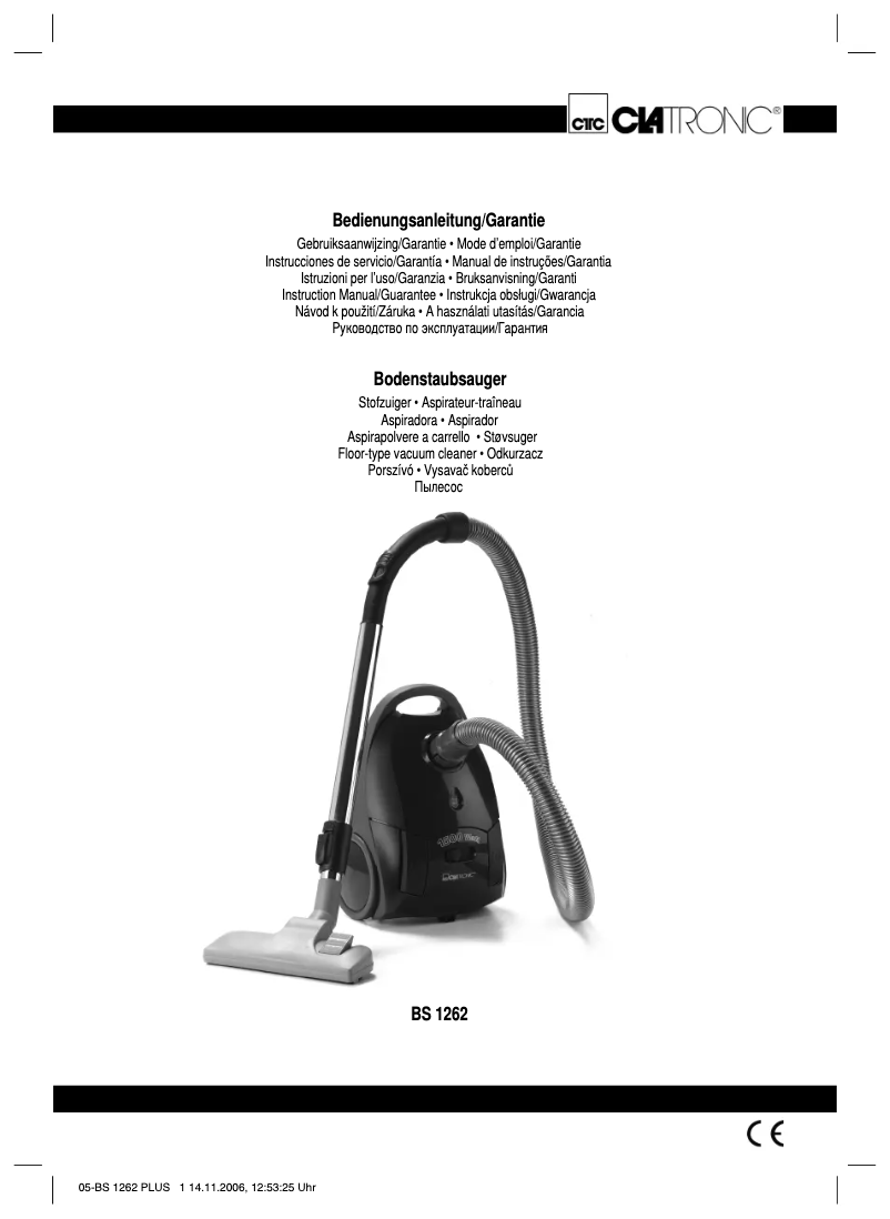 Page 1 de la notice Manuel utilisateur Clatronic BS 1262