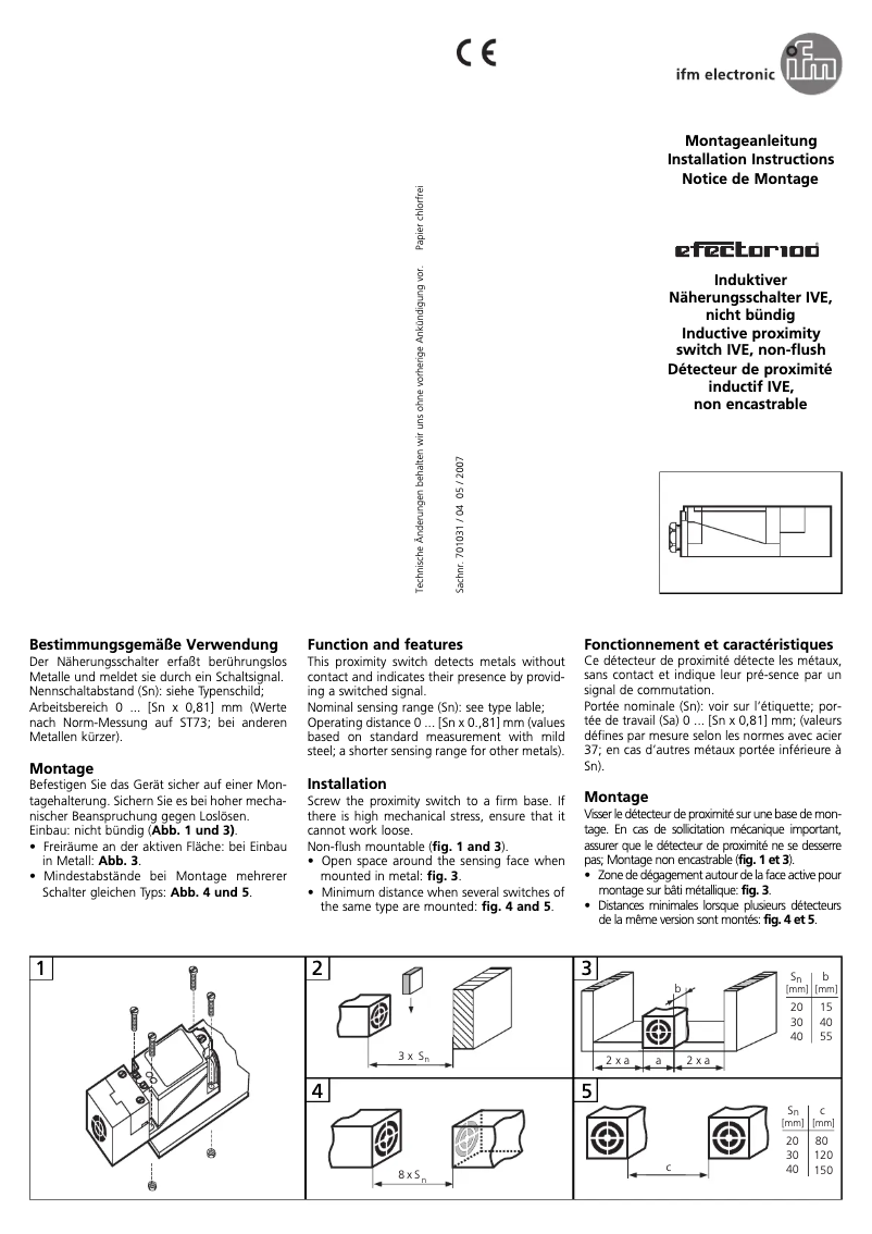 Page 1 de la notice Manuel utilisateur IFM IV5048