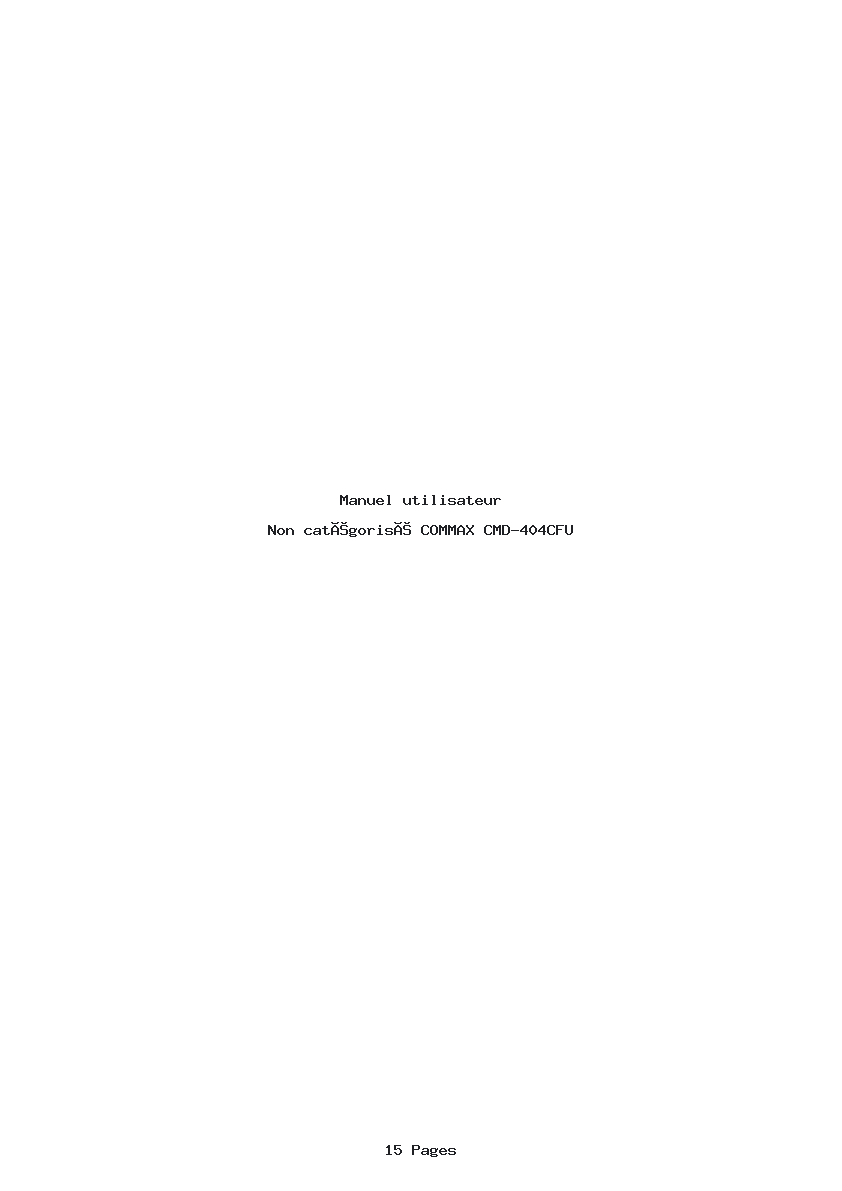 Page 1 de la notice Manuel utilisateur COMMAX CMD-404CFU
