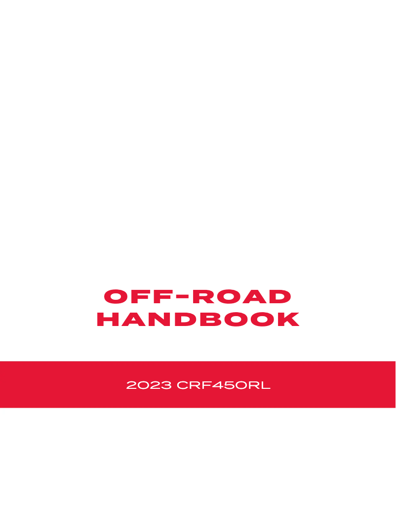 Page 1 of the manual User Manual Honda CRF450RL (2023)