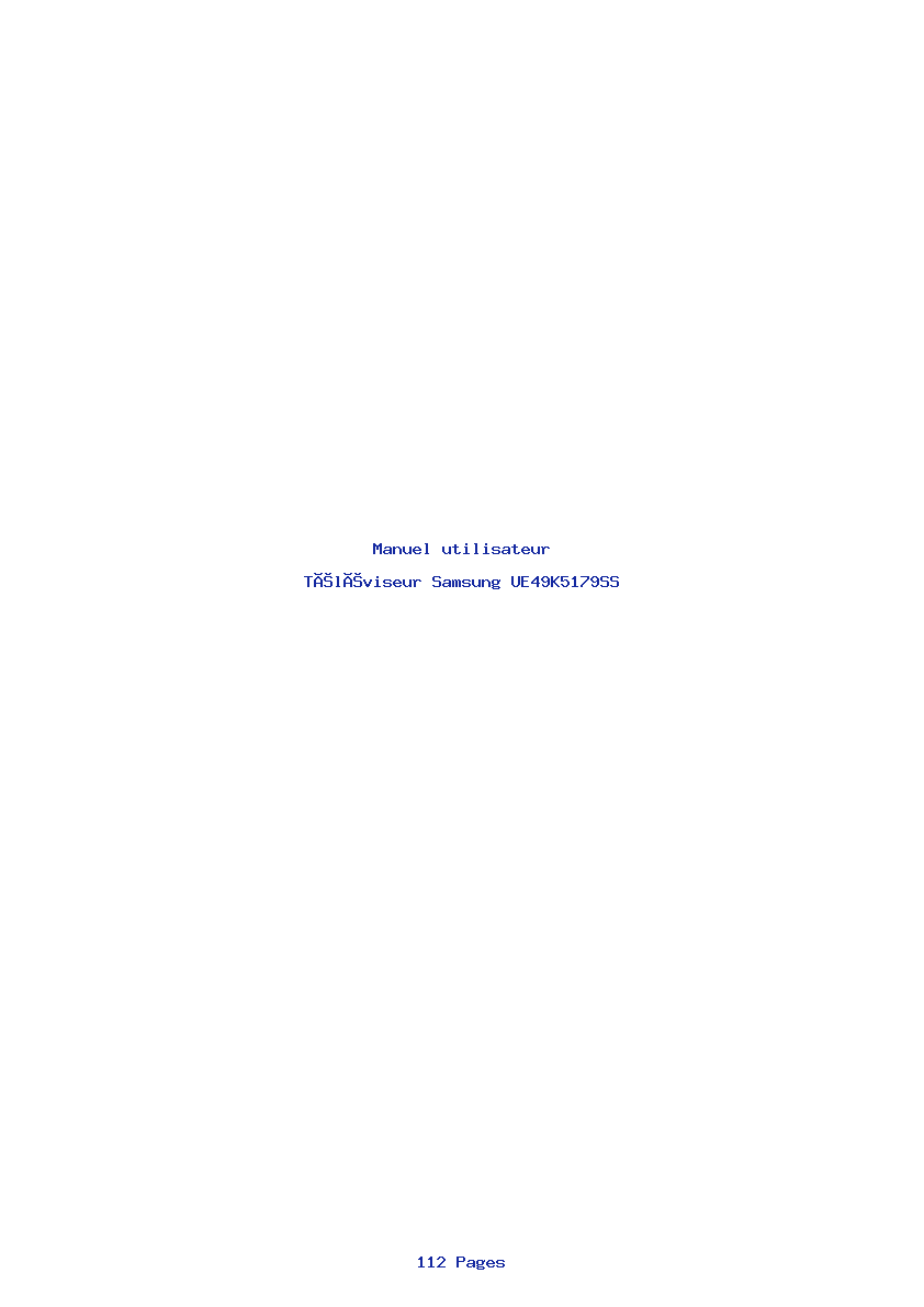 Page 1 de la notice Manuel utilisateur Samsung UE49K5179SS