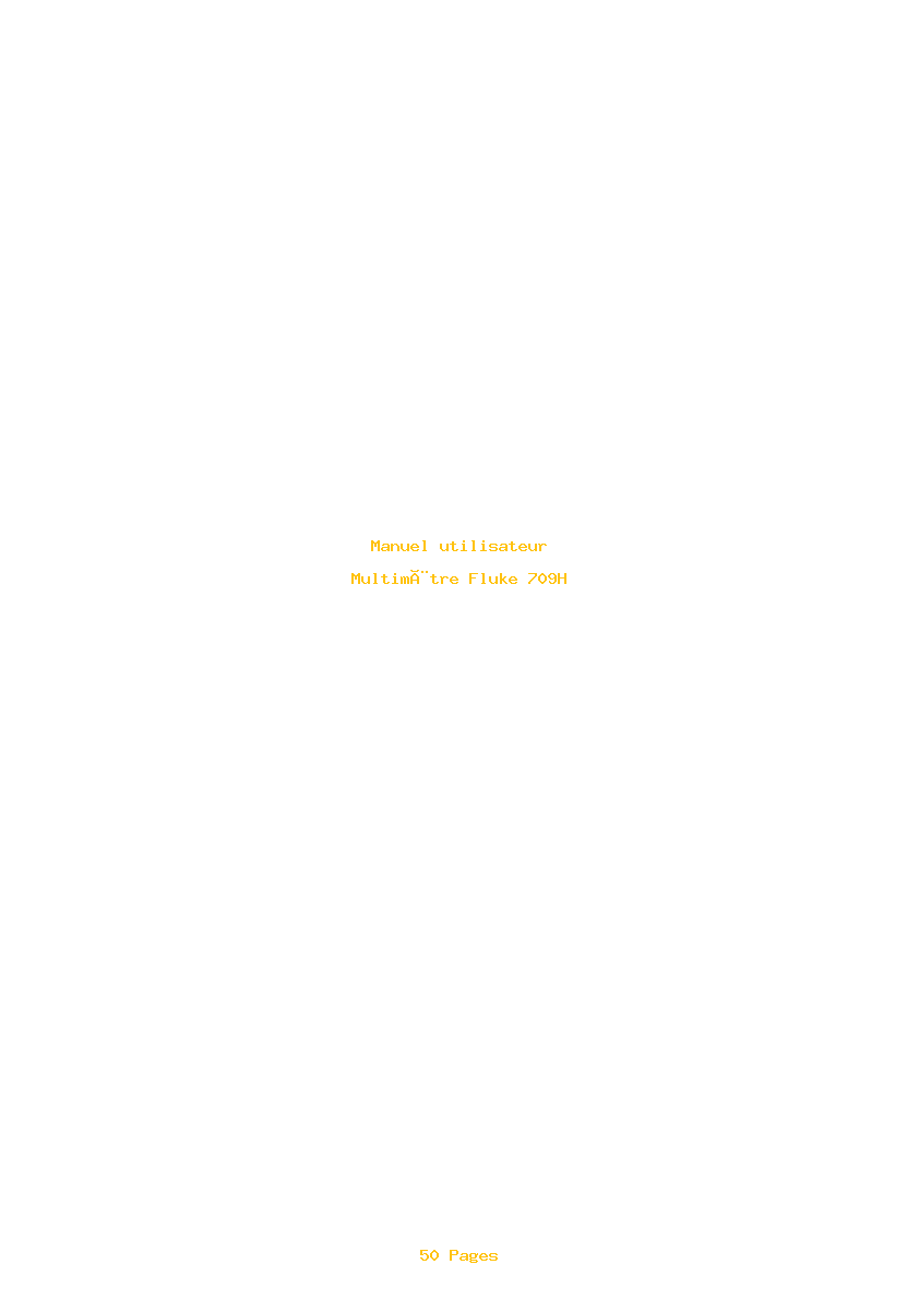 Page 1 de la notice Manuel utilisateur Fluke 709H