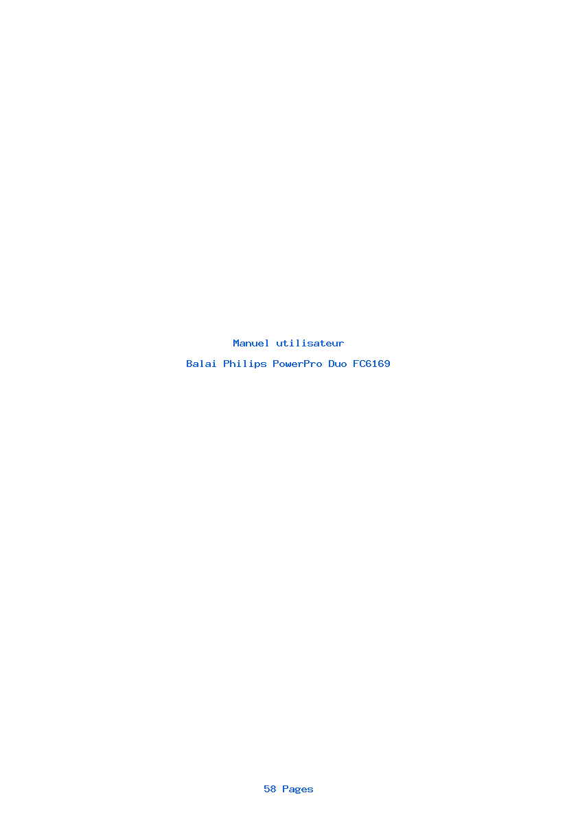 Page 1 de la notice Manuel utilisateur Philips PowerPro Duo FC6169