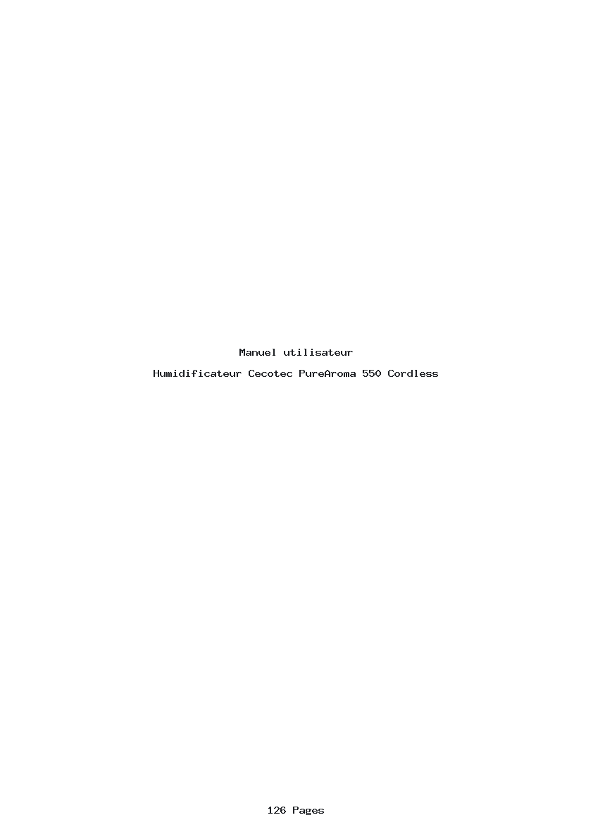 Page 1 de la notice Manuel utilisateur Cecotec PureAroma 550 Cordless
