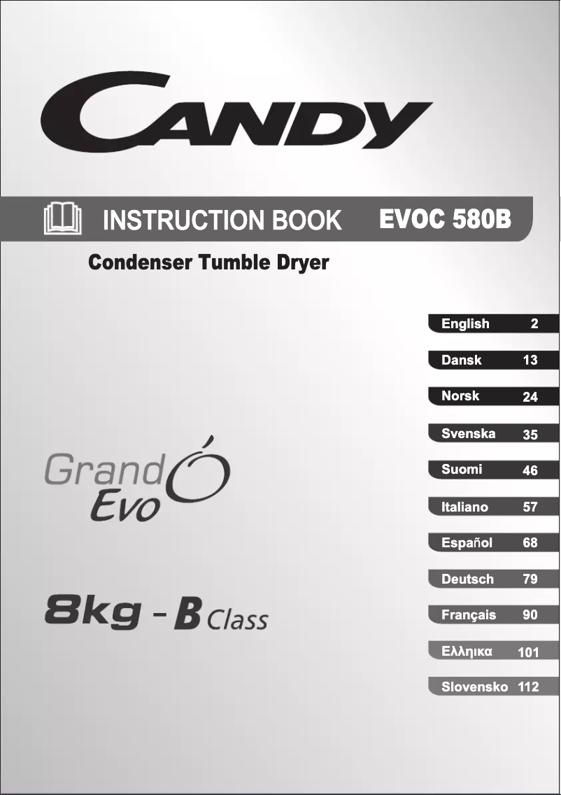 Page 1 of the manual User Manual Candy EVOC 580B-S