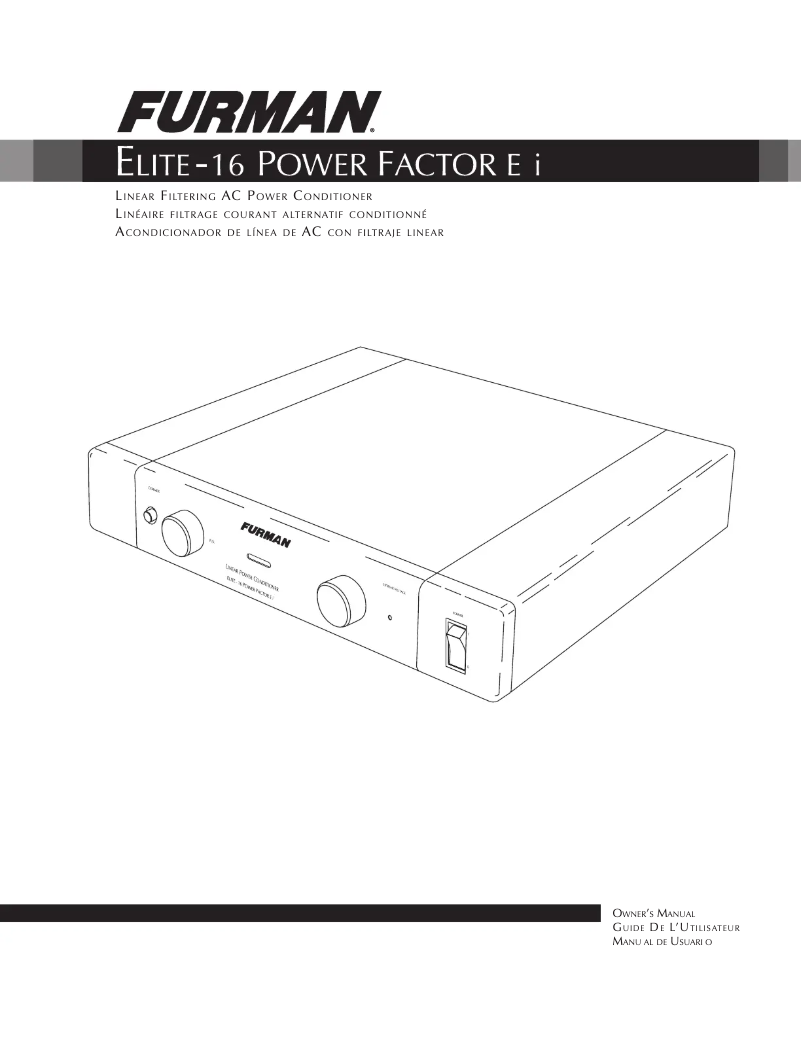 Page 1 de la notice Manuel utilisateur Furman Elite-16 Power Factor E i