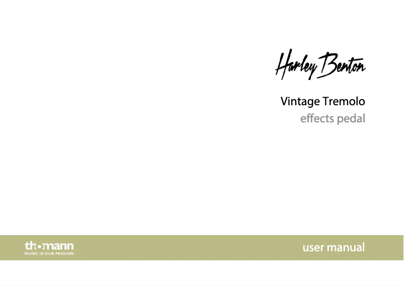 Page 1 de la notice Manuel utilisateur Harley Benton Vintage Tremolo