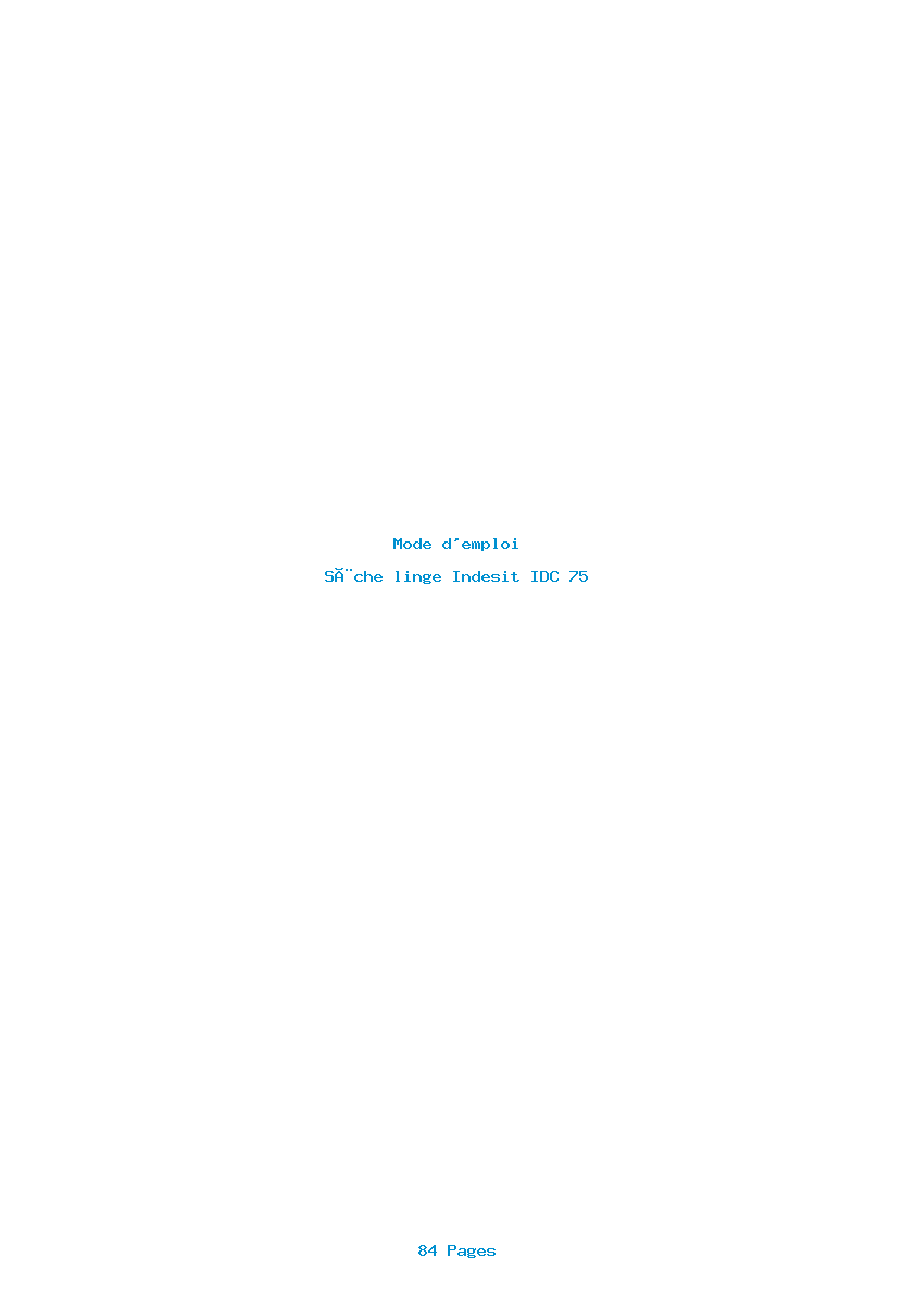 Page 1 de la notice Mode d'emploi Indesit IDC 75