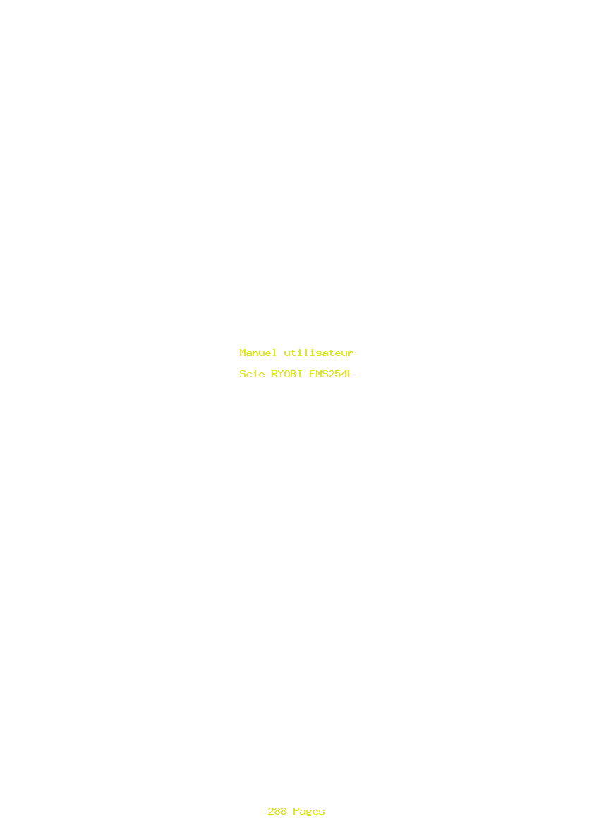 Page 1 de la notice Manuel utilisateur RYOBI EMS254L