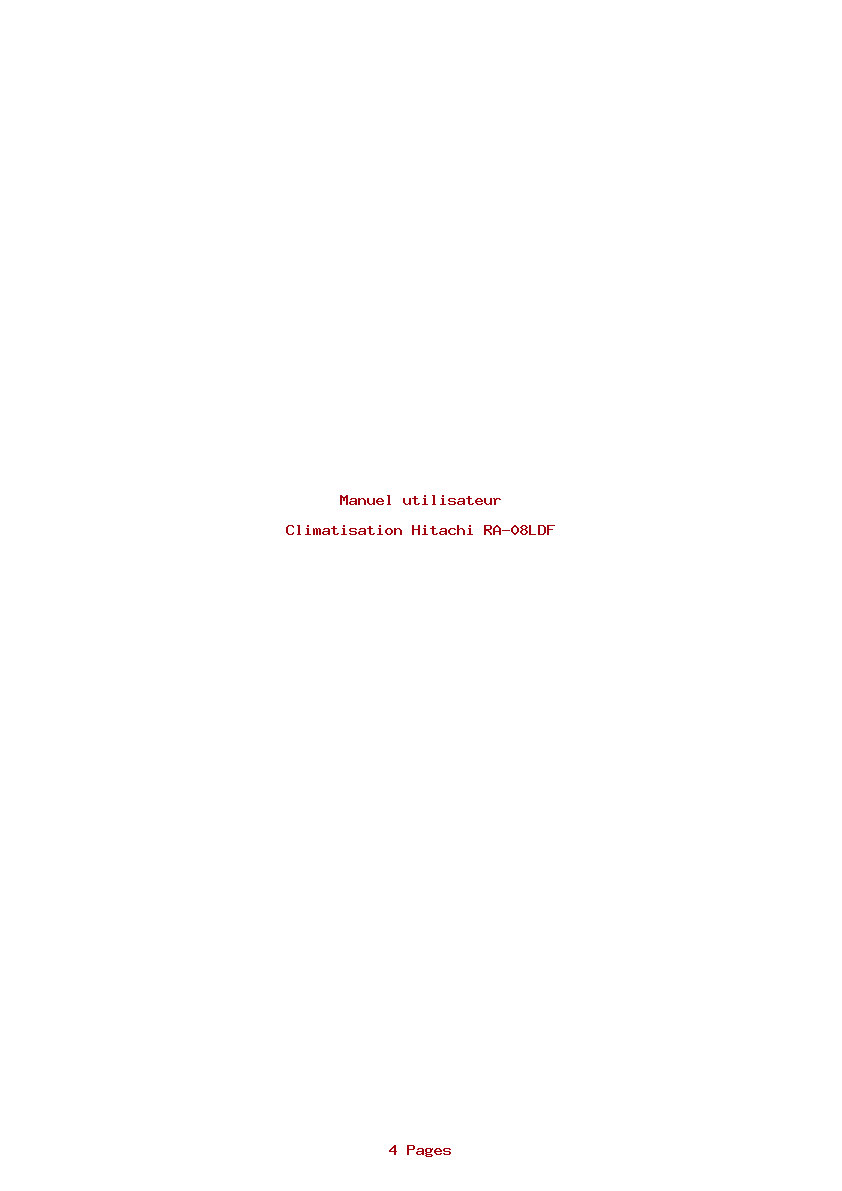 Page 1 de la notice Manuel utilisateur Hitachi RA-08LDF