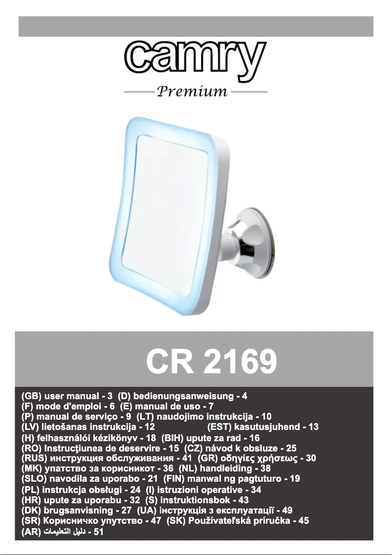 Page 1 de la notice Manuel utilisateur Adler CR 2169