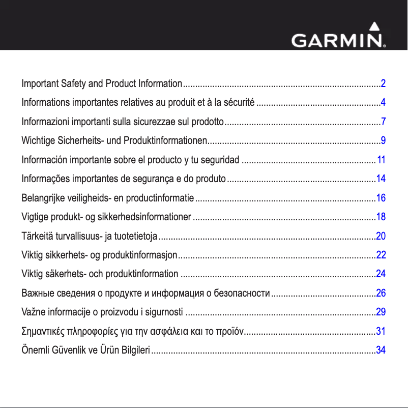 Page 1 de la notice Instructions de sécurité Garmin GPSMAP 6208