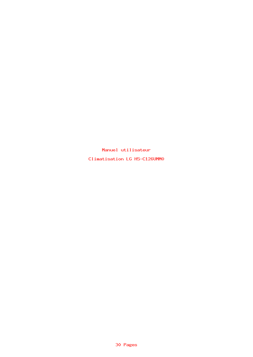Page 1 de la notice Manuel utilisateur LG HS-C126UMM0