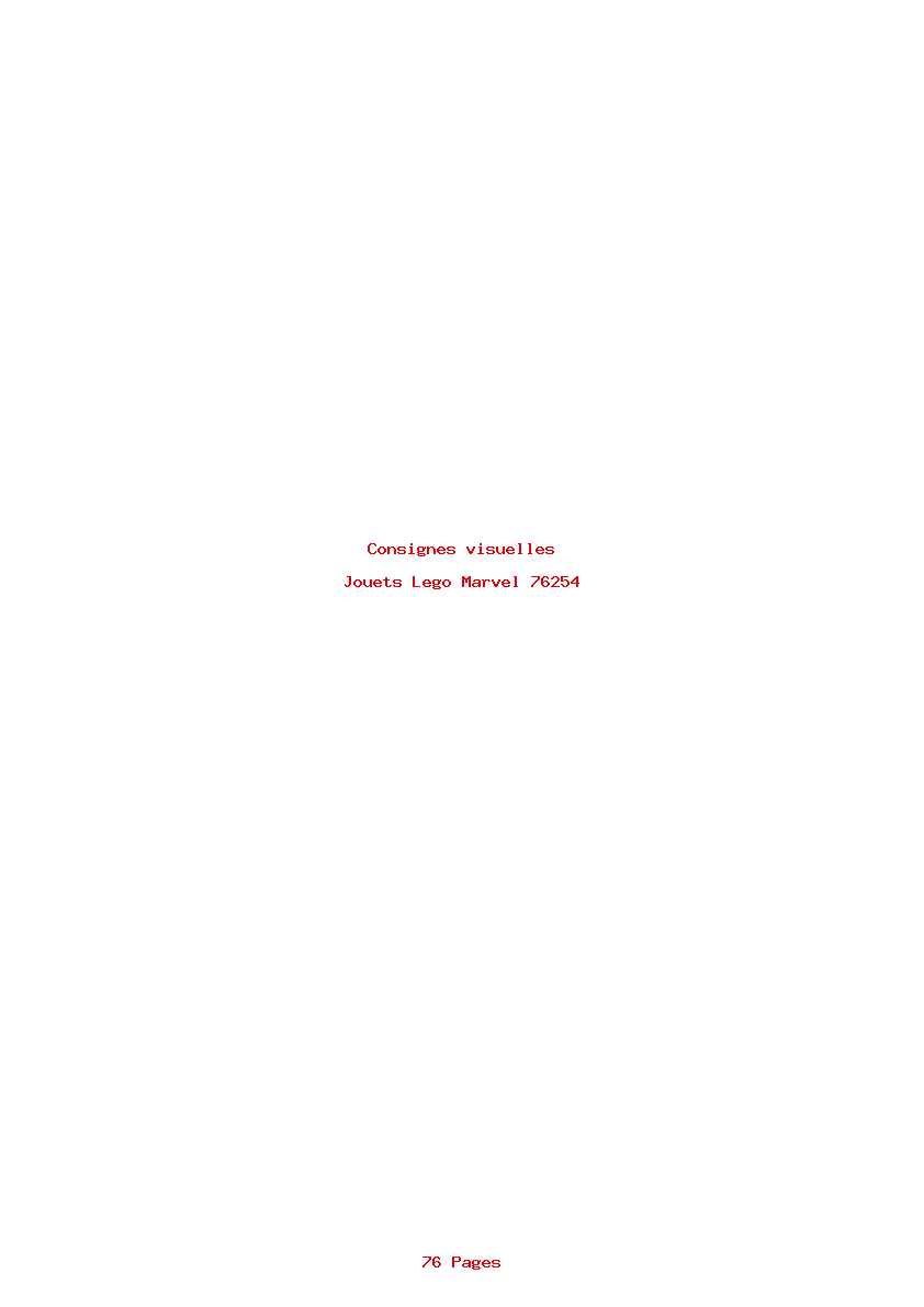 Page 1 de la notice Consignes visuelles Lego Marvel 76254
