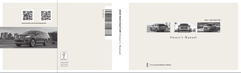 Page 1 de la notice Manuel utilisateur Lincoln Navigator (2021)