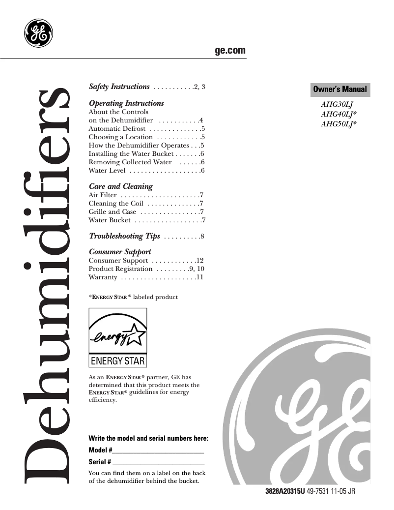 Image de la première page du manuel de l'appareil AHG30LA