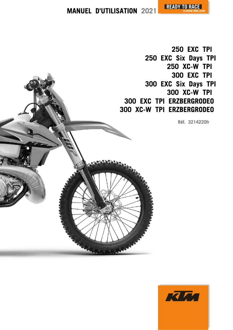 Page 1 of the manual User Manual KTM 250 EXC TPI (2021)
