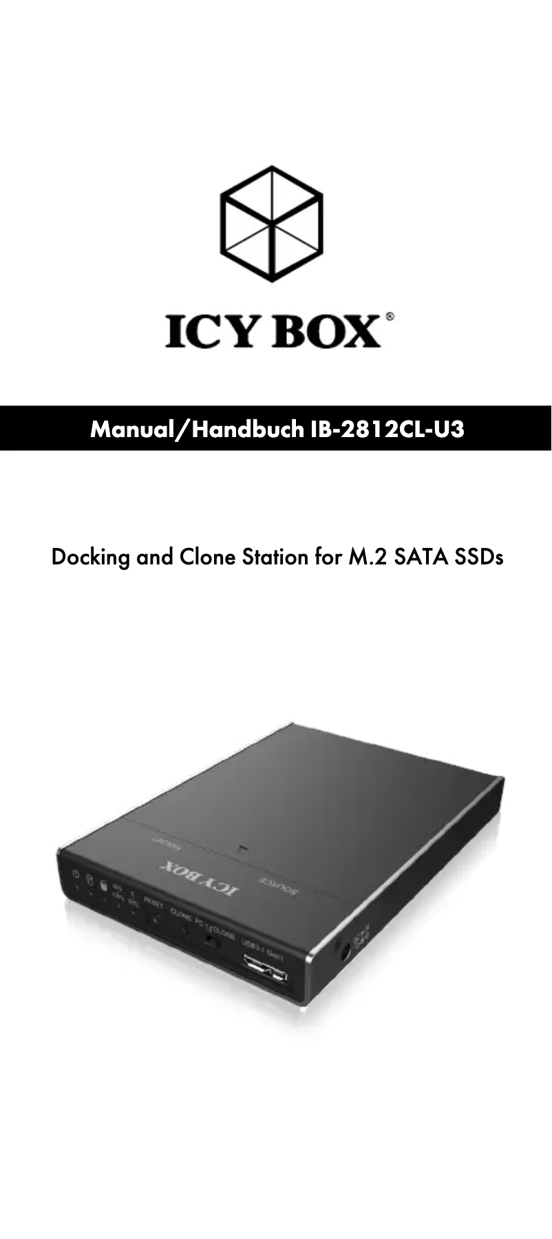 Page 1 de la notice Manuel utilisateur Icy Box IB-2812CL-U3