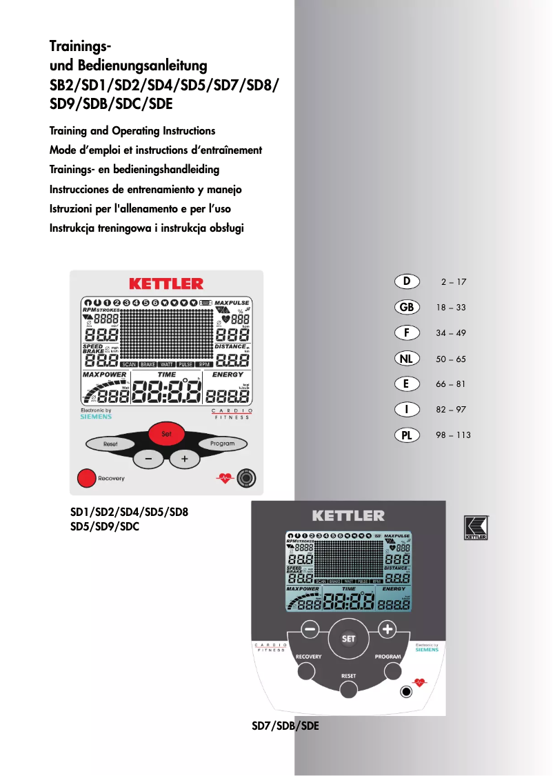 Página 1 del manual Manual de usuario Kettler CTR 3