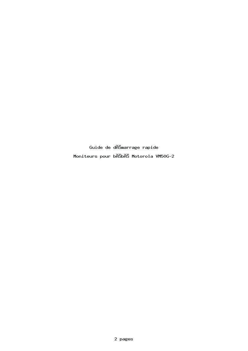 Page 1 de la notice Guide de démarrage rapide Motorola VM50G-2