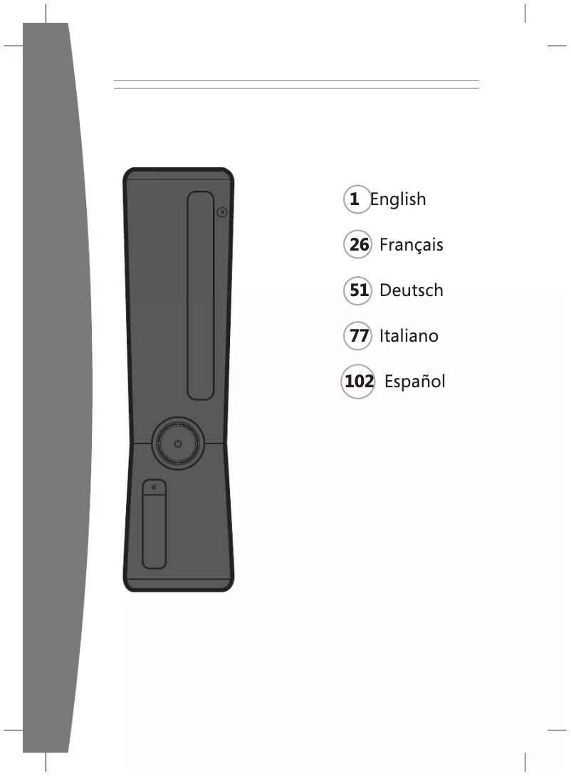 Page 1 de la notice Manuel utilisateur Microsoft Xbox 360 Slim