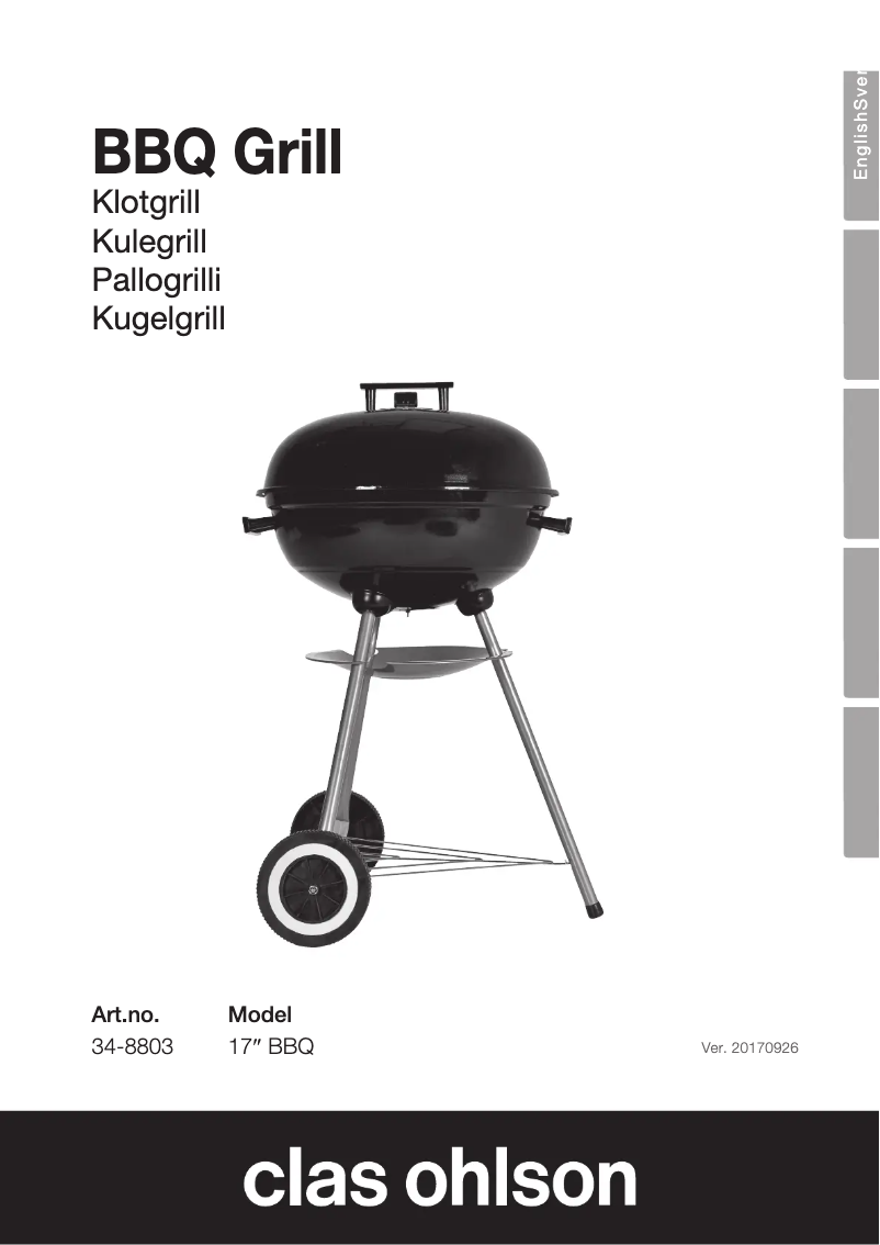 Page 1 de la notice Manuel utilisateur Clas Ohlson 34-8803