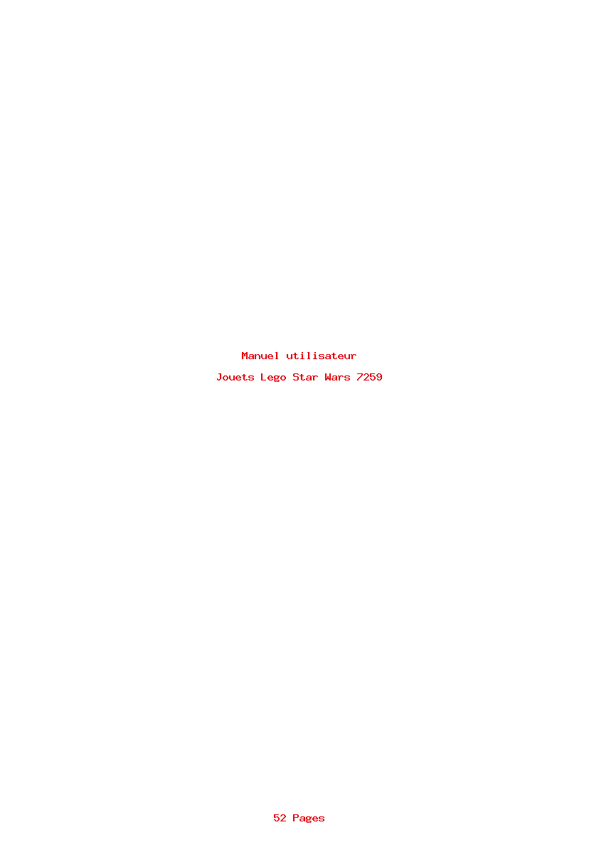Page 1 de la notice Manuel utilisateur Lego Star Wars 7259